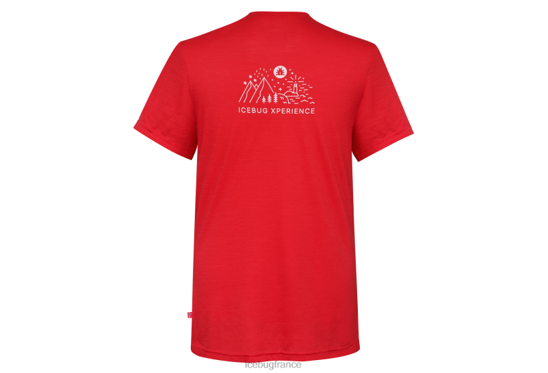 vêtements 8HT62111 unisexe Icebug chemise mérinos ix taille haute rouge